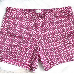 Laundry by Shelli Segal Geo Pink White Print Cotton Shorts Size 4